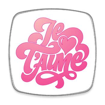Je t'aime - I love you - Valentine's Day - Square fridge magnet - white - Front