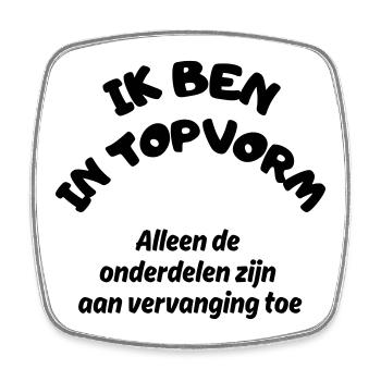 I'm in great shape! Classic model, some wear # - Square fridge magnet - white - Front