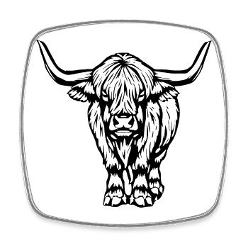 Scottish Highland cattle - Square fridge magnet - white - Front