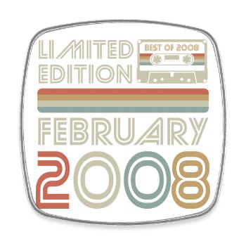 Best of February 2008 Cassette | Limited Edition - Square fridge magnet - white - Front