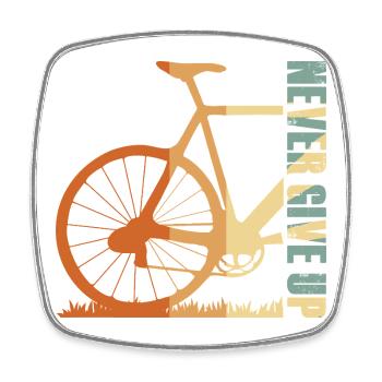 Fahrrad-Silhouette Gradient-Design - Viereckiger Kühlschrankmagnet - Weiß - Vorne