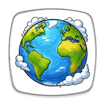 Erde Welt Planet - Viereckiger Kühlschrankmagnet - Weiß - Vorne