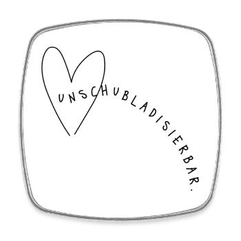 Late but great – Minimalist saying with humor - Square fridge magnet - white - Front