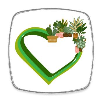 Pflanzenliebhaber Liebe Pflanzen Sukkulente Blume - Viereckiger Kühlschrankmagnet - Weiß - Vorne
