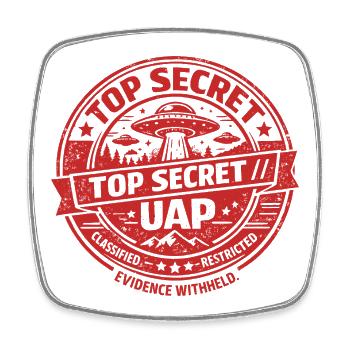 TOP SECRET UAP EVIDENCE WITHHELD. - Viereckiger Kühlschrankmagnet - Weiß - Vorne