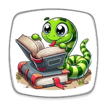 Lese Schlange mit Büchern - Viereckiger Kühlschrankmagnet - Weiß - Vorne