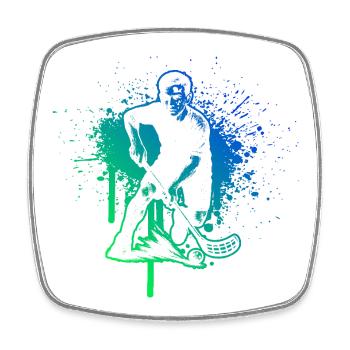 Motif floorball pour de véritables amoureux - Magnet carré - blanc - Devant