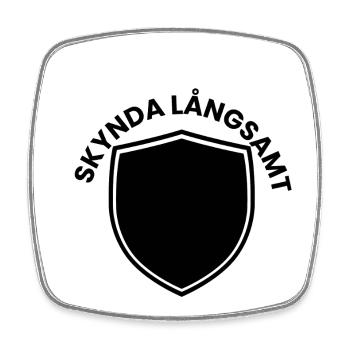 Skyndal-Schildemblem - Viereckiger Kühlschrankmagnet - Weiß - Vorne