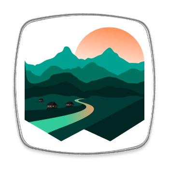 Mountain Song | Unique Edition - Square fridge magnet - white - Front