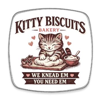 Cat Bakery Valentine's Day Gift - Square fridge magnet - white - Front