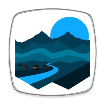 Berglied | Blue Moonlight Minimalistische Wohnung - Viereckiger Kühlschrankmagnet - Weiß - Vorne