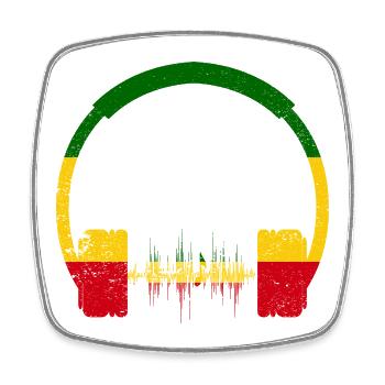 Reggae Headphones Wave Design - Square fridge magnet - white - Front