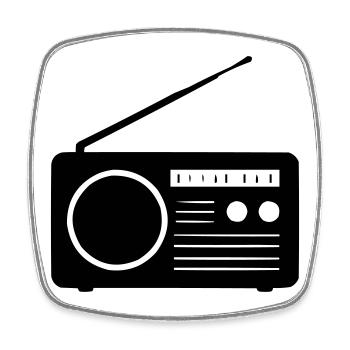 Retro-Radio Design - Viereckiger Kühlschrankmagnet - Weiß - Vorne