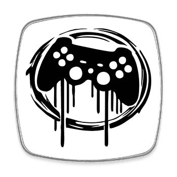 gaming kontroller kreis muster - Viereckiger Kühlschrankmagnet - Weiß - Vorne
