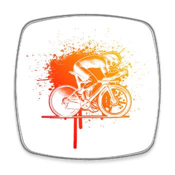 Motif emblématique du vélo de route - Magnet carré - blanc - Devant
