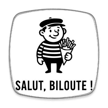 Hallo biloute - Viereckiger Kühlschrankmagnet - Weiß - Vorne