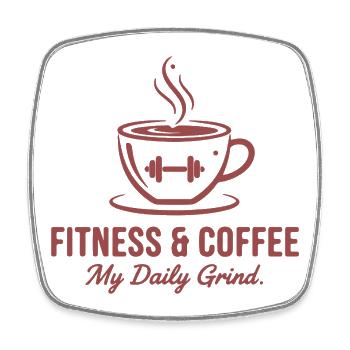 Fitness & Coffee – My Daily Grind - Viereckiger Kühlschrankmagnet - Weiß - Vorne