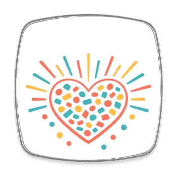 Konfetti im Herzen Karneval Geschenk - Viereckiger Kühlschrankmagnet - Weiß - Vorne
