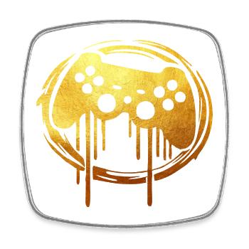 Gaming gold player - Viereckiger Kühlschrankmagnet - Weiß - Vorne