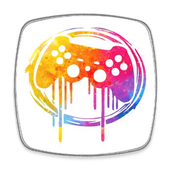 Gaming player - Square fridge magnet - white - Front
