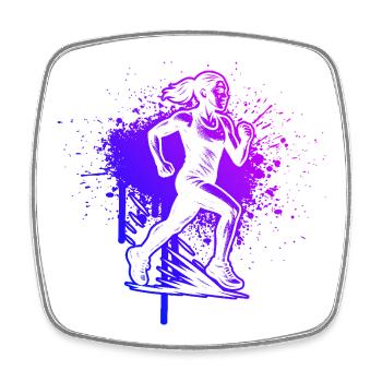 Running Liebe klarer Look für Rennen - Viereckiger Kühlschrankmagnet - Weiß - Vorne