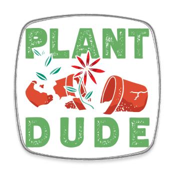 Plant Lovers Dude Plants Succulent Flower - Square fridge magnet - white - Front