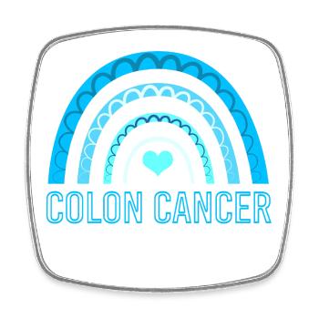 Colon, Cancer, Large Intestine - Square fridge magnet - white - Front