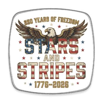 250 Jahre Amerika-Jubiläum Stars And Stripes - Viereckiger Kühlschrankmagnet - Weiß - Vorne