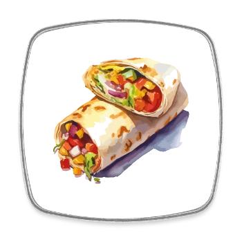 Colorful Vegetable Wrap Illustration - Square fridge magnet - white - Front