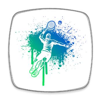 Einfach Padel zeitloses Design - Viereckiger Kühlschrankmagnet - Weiß - Vorne