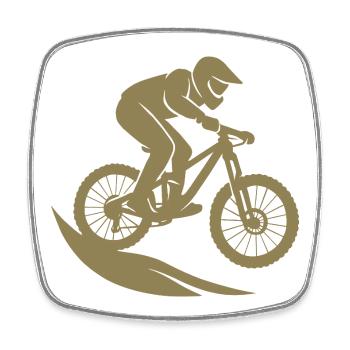 Minimalist Mountain Bike Downhill Bike - Square fridge magnet - white - Front
