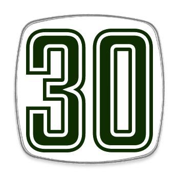 30 - Viereckiger Kühlschrankmagnet - Weiß - Vorne
