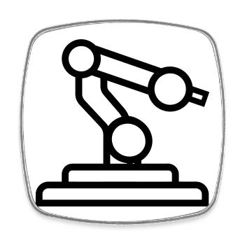 Roboterarm - Viereckiger Kühlschrankmagnet - Weiß - Vorne