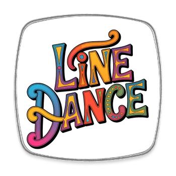 Line Dance Western Lettering - Square fridge magnet - white - Front