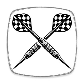 Wurfpfeil Darts Dartpfeil - Viereckiger Kühlschrankmagnet - Weiß - Vorne
