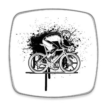 Motif drôle de vélo de route - Magnet carré - blanc - Devant