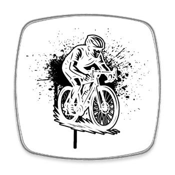 Ein Must Have für echte Rennrad - Viereckiger Kühlschrankmagnet - Weiß - Vorne