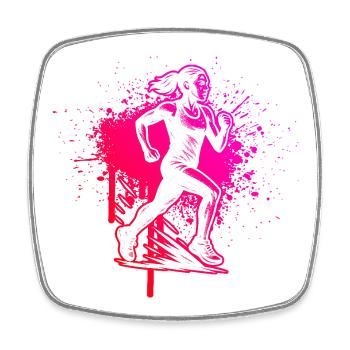 Running Love Look Clear pour la course - Magnet carré - blanc - Devant
