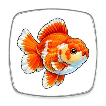 Grade Red White Yuanbao High Quality Goldfish - Viereckiger Kühlschrankmagnet - Weiß - Vorne