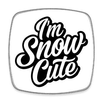 Je suis mignon comme la neige - Magnet carré - blanc - Devant