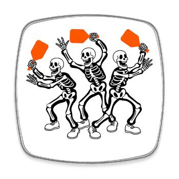 Graphique de Halloween Pickleball - Magnet carré - blanc - Devant