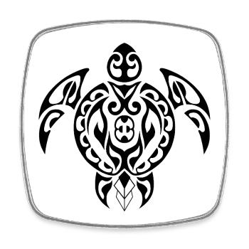 Tortue-3-noir - Magnet carré - blanc - Devant