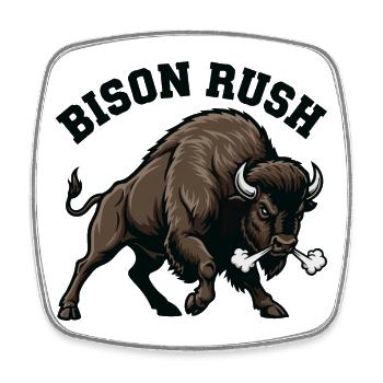 Bison Rush Wild Bison Force - Square fridge magnet - white - Front