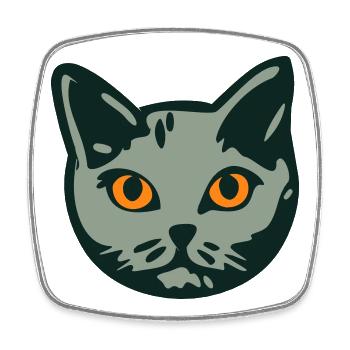 Cat / Male "British Shorthair" - Square fridge magnet - white - Front