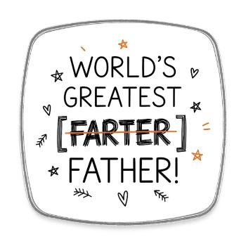 Best fart ever – Oops, I meant dad - Square fridge magnet - white - Front