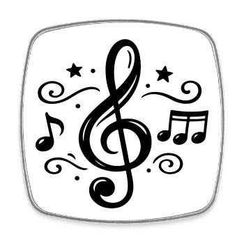 clef Musical notes - Square fridge magnet - white - Front