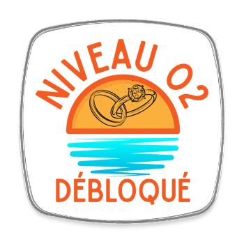 Level 02 Unlocked, a creative and joyful touch - Square fridge magnet - white - Front