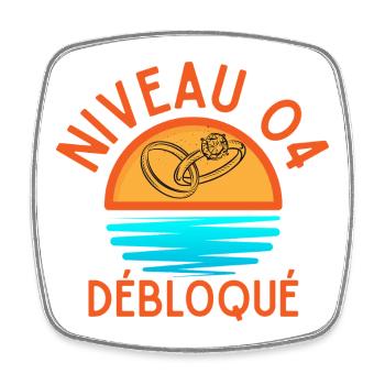 Level 04 Unlocked, a creative and joyful touch - Square fridge magnet - white - Front