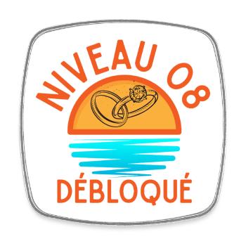Level 08 Unlocked, Creative and Fresh Design - Square fridge magnet - white - Front