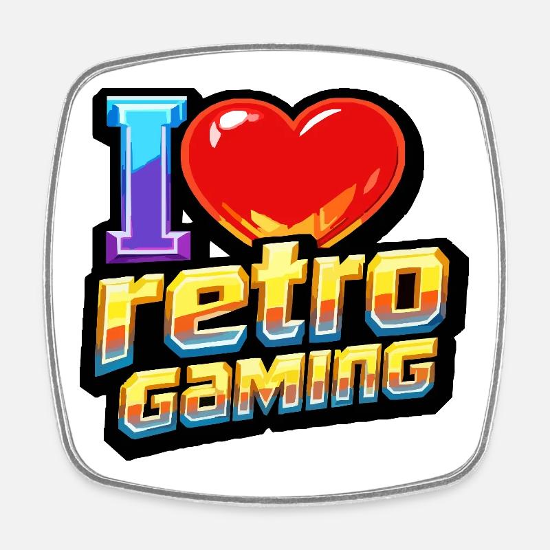 J’adore le rétro gaming - Magnet carré - blanc